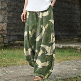 Hortense – Green Printed Wide-Leg Trousers
