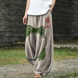 Agathe – Wide-Leg Trousers with Frog Print