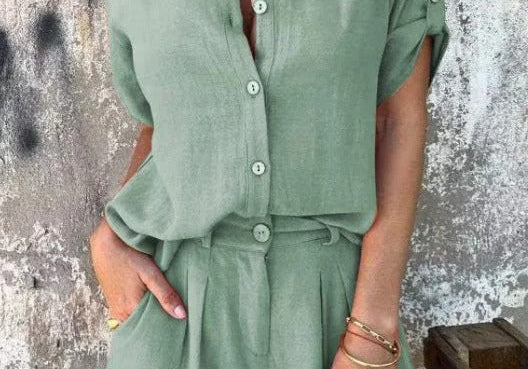 Melda | Lightweight Buttoned Set