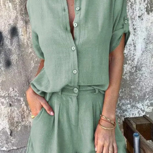 Melda | Lightweight Buttoned Set