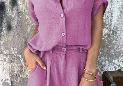 Melda | Lightweight Buttoned Set