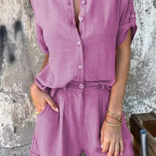Melda | Lightweight Buttoned Set