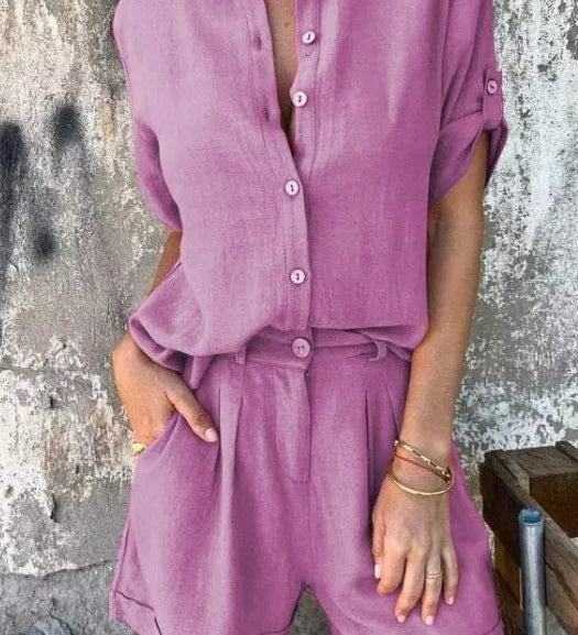 Melda | Lightweight Buttoned Set