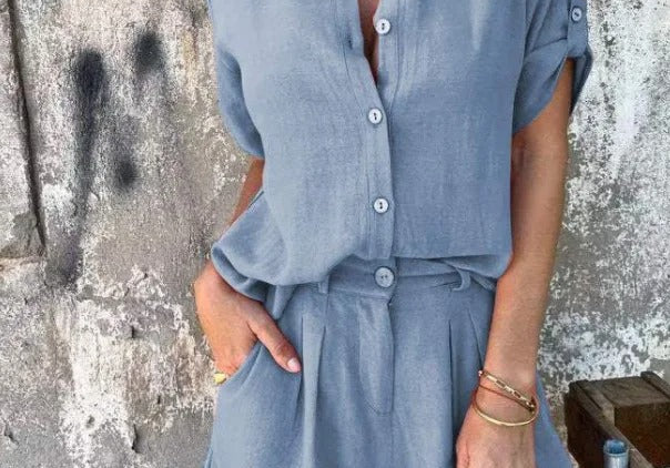 Melda | Lightweight Buttoned Set