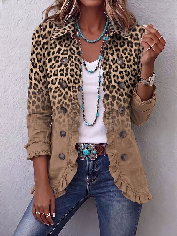 Claudia™ | Leopard Blazer with Caramel Ombré