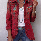 Birgit™ | Blazer in Red with Paisley