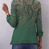 Marion™ | Blazer in Green with Paisley