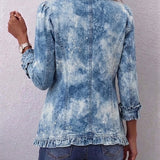 Kerstin™ | Blazer in Light Blue with Tie-Dye Effect