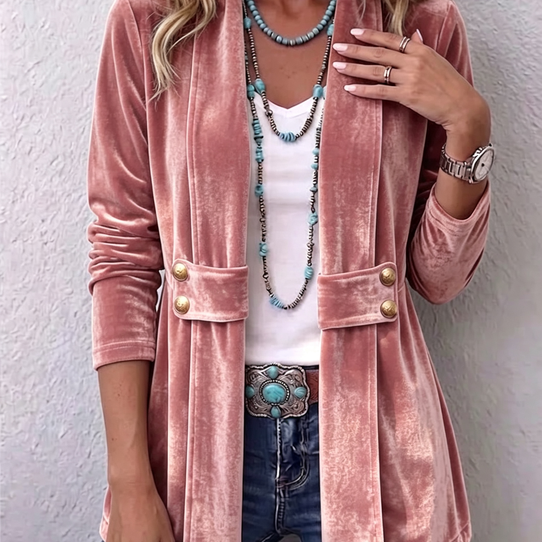 Katrin™ | Open Blazer with Shimmer