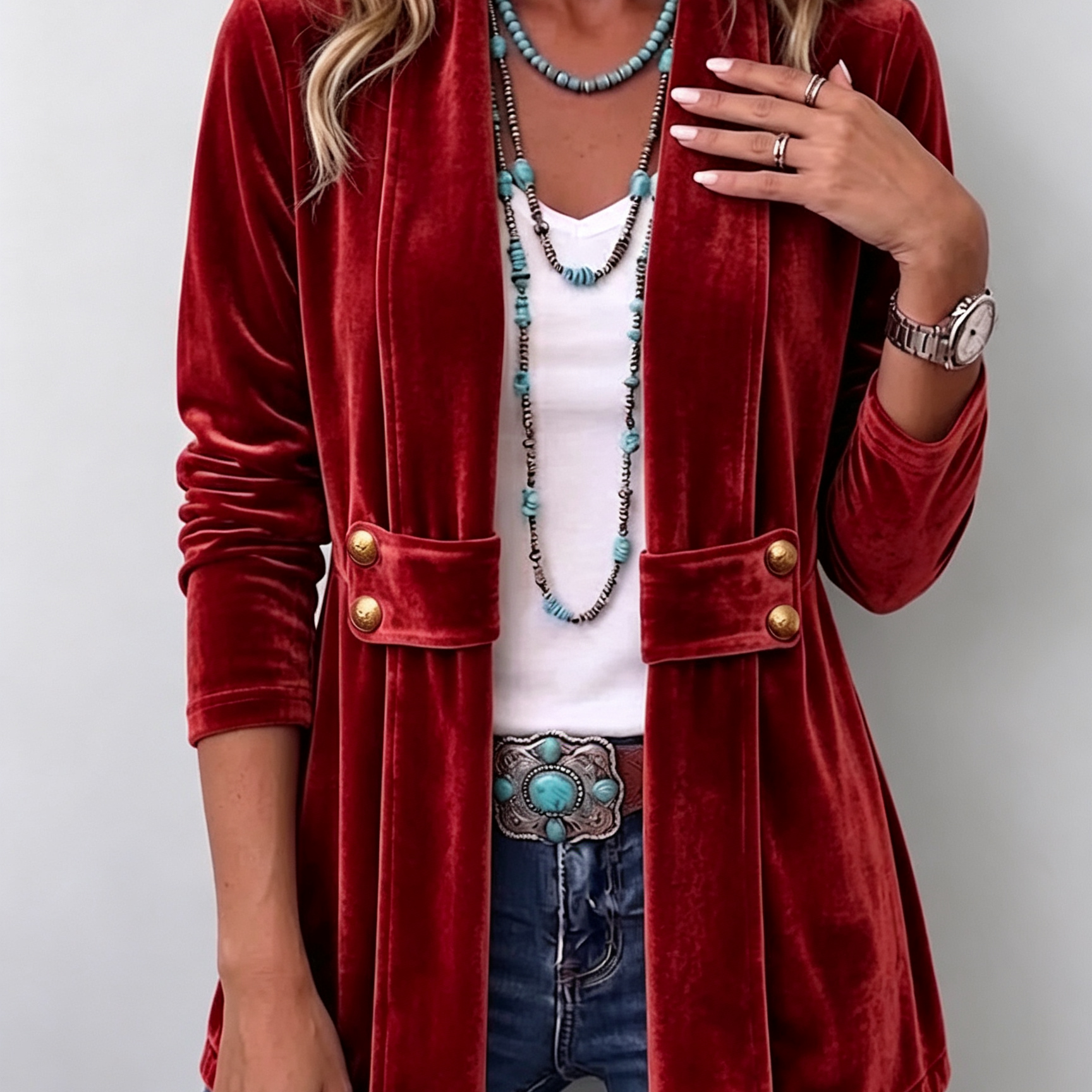 Katrin™ | Open Blazer with Shimmer