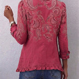 Manuela™ | Blazer in Berry with Paisley