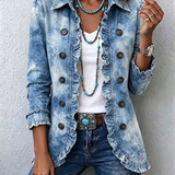 Kerstin™ | Blazer in Light Blue with Tie-Dye Effect