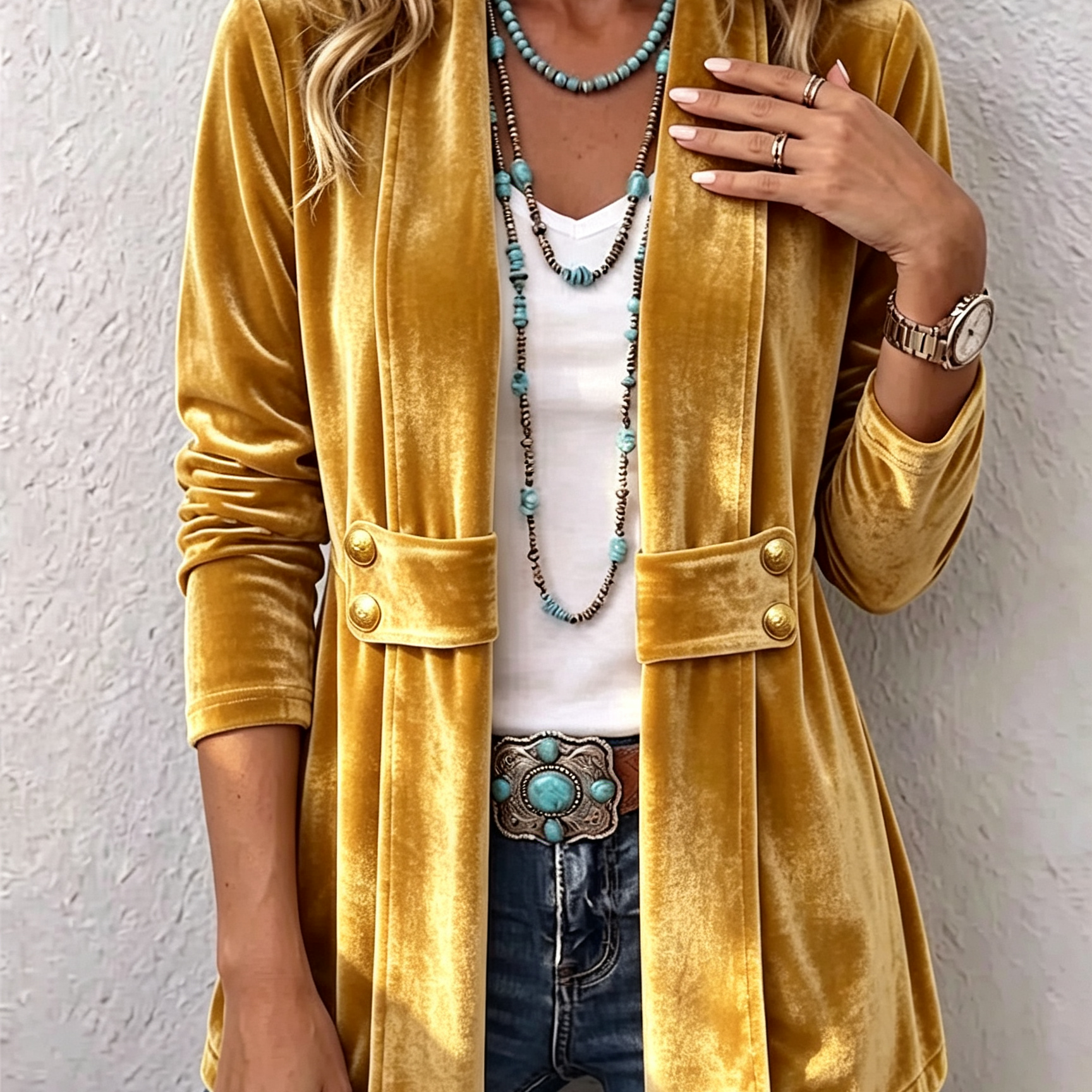 Katrin™ | Open Blazer with Shimmer