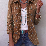 Nicole™ | Blazer in Brown with Polka Dot Print