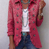 Manuela™ | Blazer in Berry with Paisley