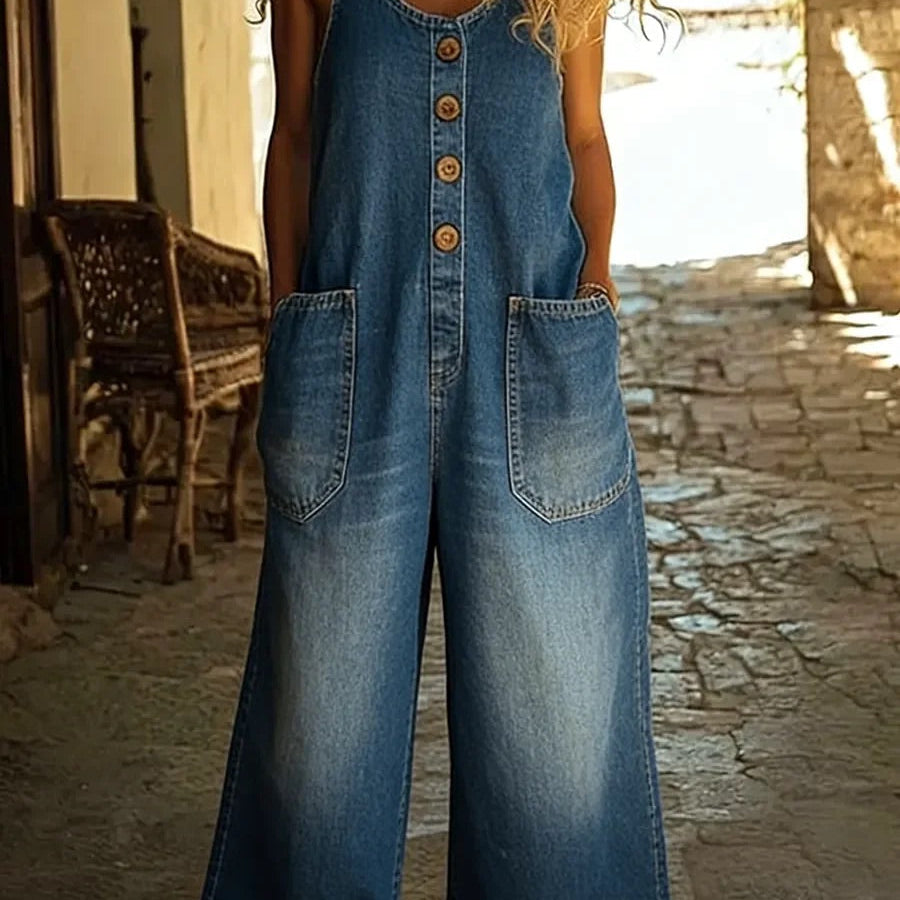 Gerda - Vintage Washed Denim Overalls