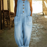 Gerda - Vintage-Washed Denim Overall
