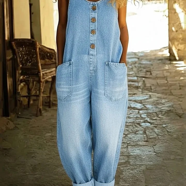 Gerda - Vintage Washed Denim Overalls