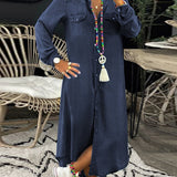 Heidrun - Elegantes, lässiges Denim-Hemdkleid