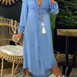 Heidrun - Elegantes, lässiges Denim-Hemdkleid