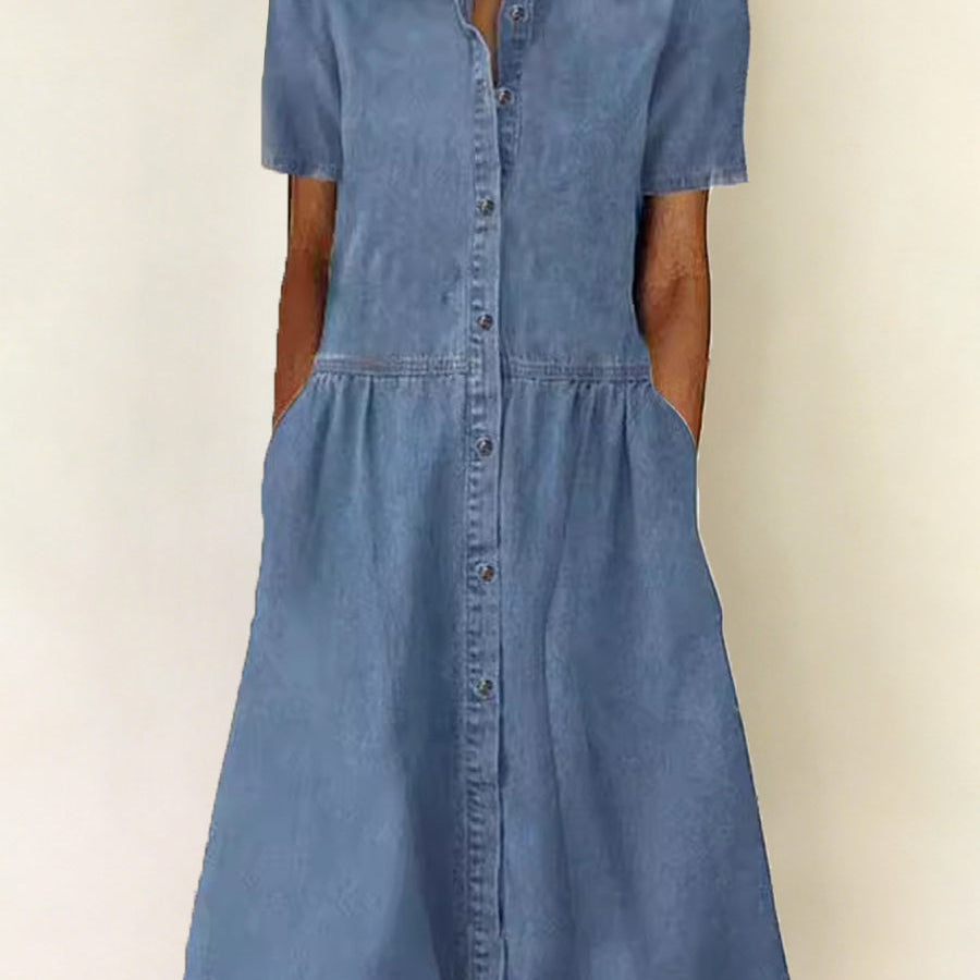 Gisela - Short Sleeve Denim Dress
