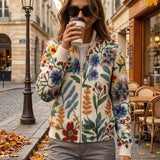 Heike™ | Cardigan with Folk Flowers