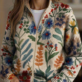 Heike™ | Cardigan with Folk Flowers